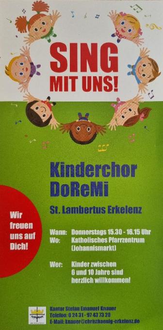 Kirchenmusik Flyer Kinderchor (c) Christkönig Erkelenz 2024 (SK)