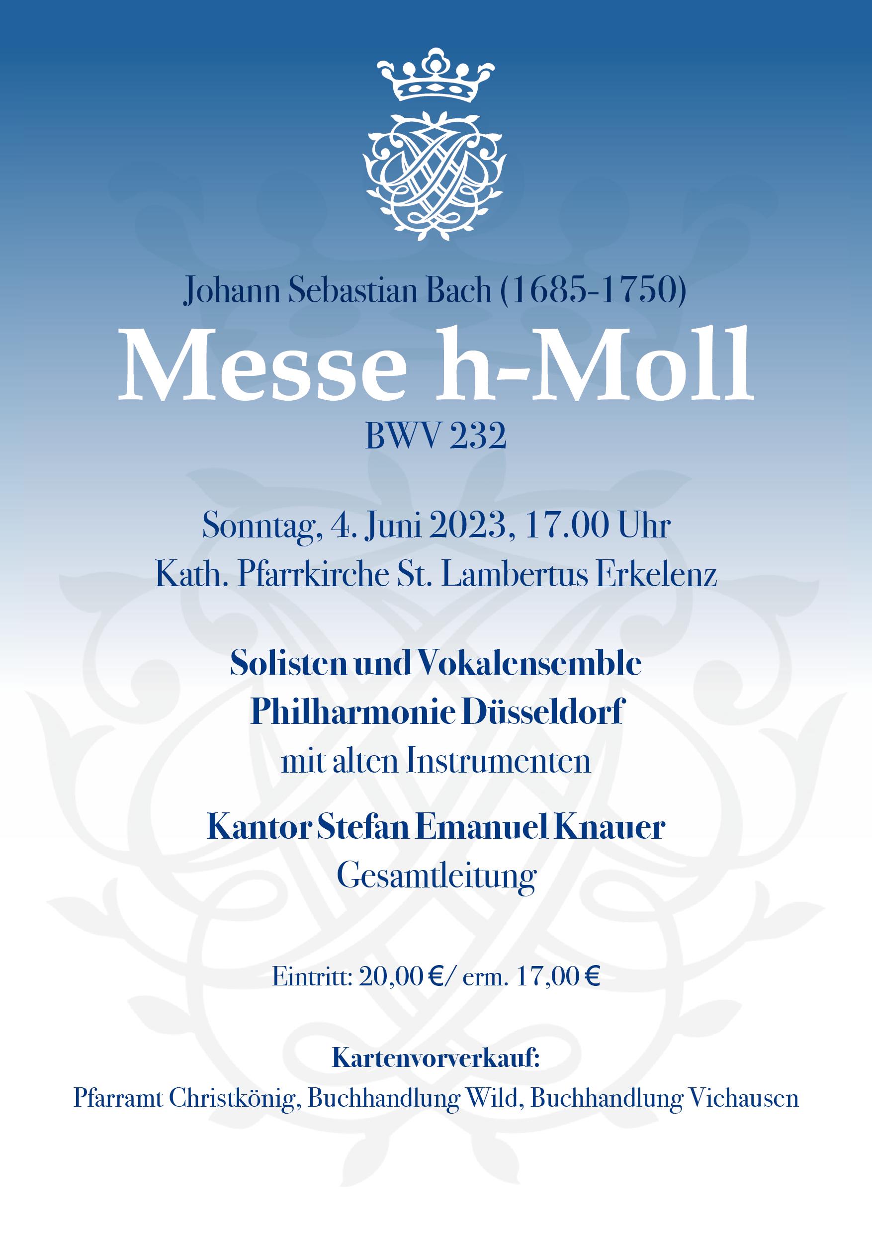 Konzertplakat Messe J.S. Bach 2023 (c) Christkönig Erkelenz 2023 (SK, Plakat h-Moll Messe J.S.Bach 25.4.23)