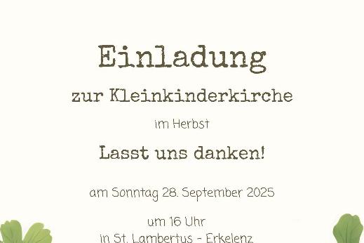 Kleinkindergottesdienst Erntedank