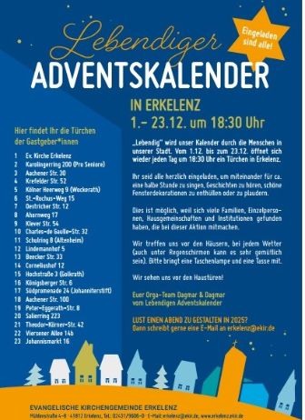 Erkelenz Lebendiger Adventkalender 2024 (c) Christkönig Erkelenz 2024