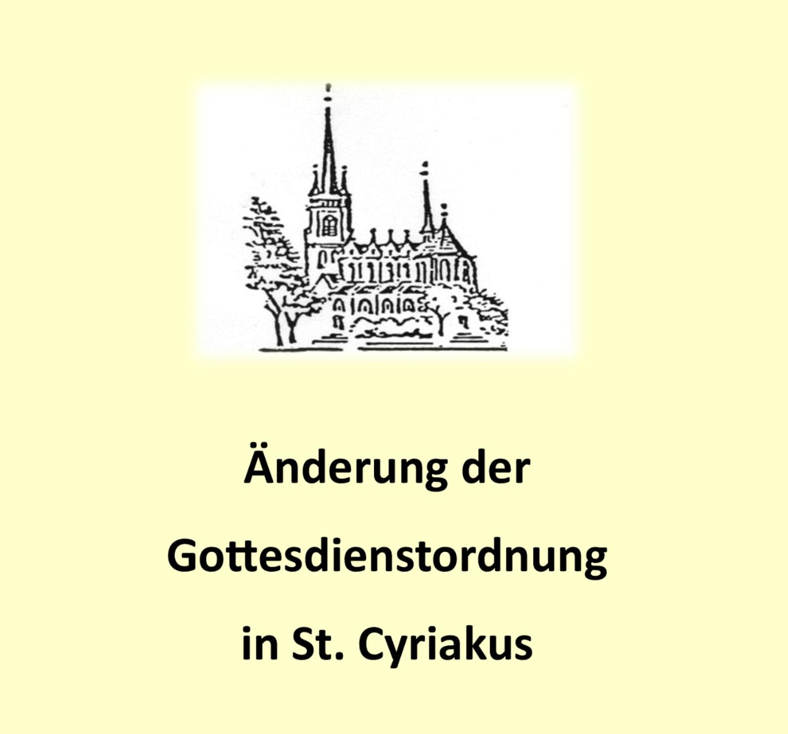 St. Cyriakus Änderung der Gottesdienstordnung (c) Kath. Kirchengemeinde St. Cyriakus, Krefeld-Hüls